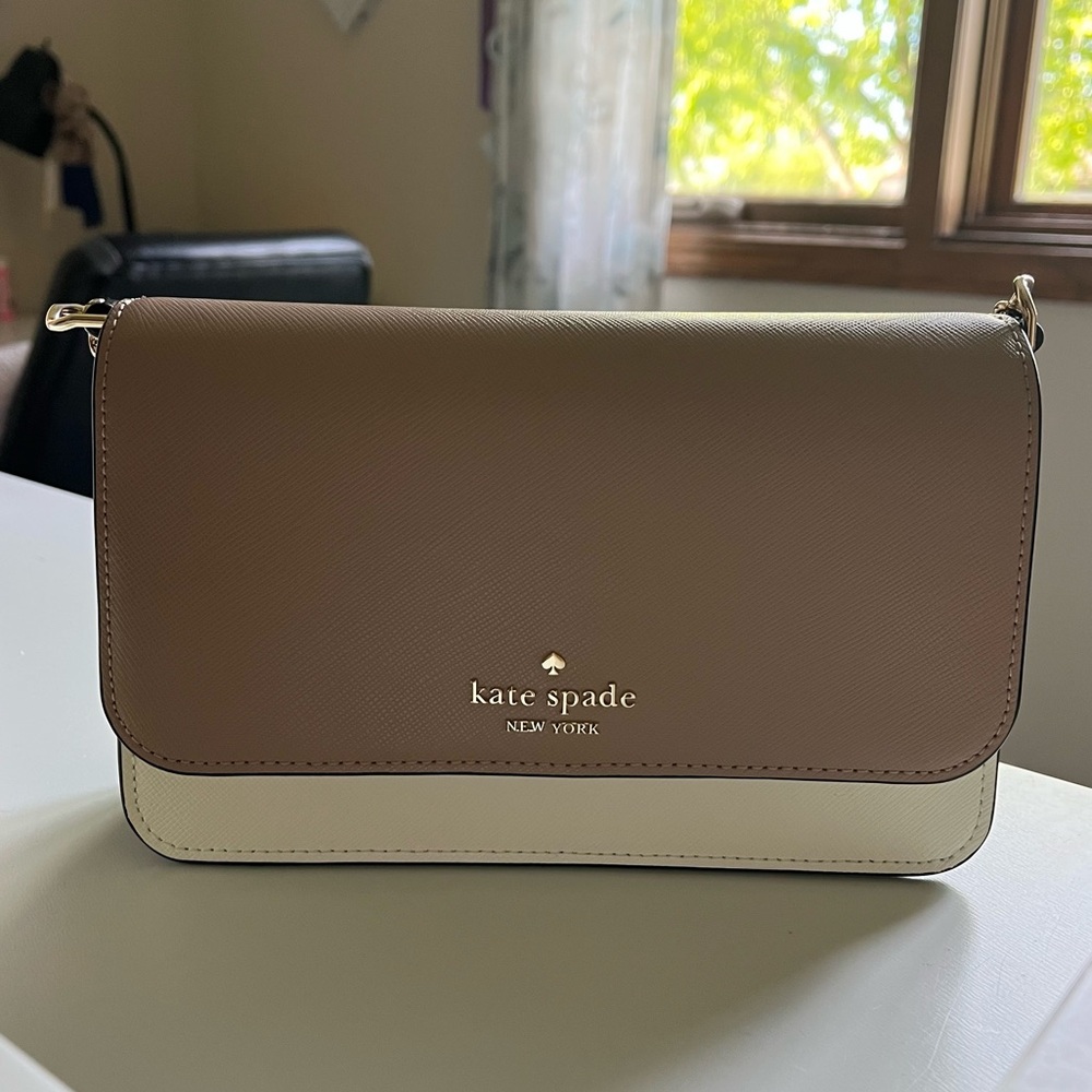Kate Spade Brown and Cream Crossbody Bag